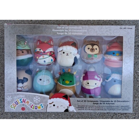 Kurt Adler Set of 10 Squishmallow Christmas Ornaments, Christmas of 2024 - Picture 1 of 9